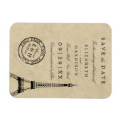 ヴィンテージエッフェルタワーパリポストマークザデイト マグネット (横)