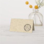 ヴィンテージエッフェルタワーパリポストマーク結婚ズ プレイスカード (裏面)