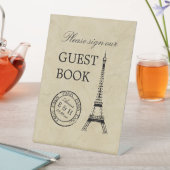 ヴィンテージエッフェルタワーパリポストマーク結婚ズ 台座サイン (インサイチュ)