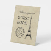 ヴィンテージエッフェルタワーパリポストマーク結婚ズ 台座サイン (正面)