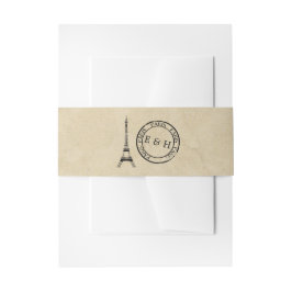 ヴィンテージエッフェルタワーパリポストマーク結婚ズ 招待状ベリーバンド