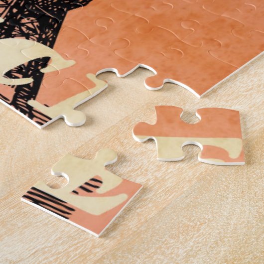 ヴィンテージエッフェルタワーパリヨーロッパエアトラベル ジグソーパズル (側面)