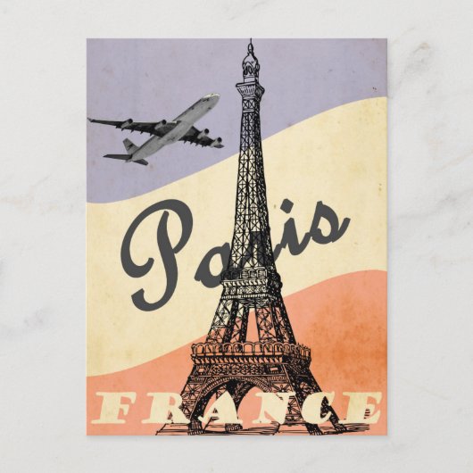 ヴィンテージエッフェルタワーパリヨーロッパエアトラベル ポストカード (正面)