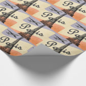 ヴィンテージエッフェルタワーパリヨーロッパエアトラベル ラッピングペーパー (角)