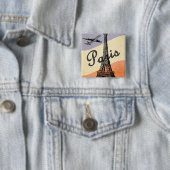 ヴィンテージエッフェルタワーパリヨーロッパエアトラベル 缶バッジ (インサイチュ)