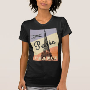ヴィンテージエッフェルタワーパリヨーロッパエアトラベル Tシャツ