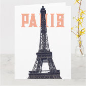ヴィンテージエッフェルタワーパリヨーロッパ旅行写真 カード (黄色い花)