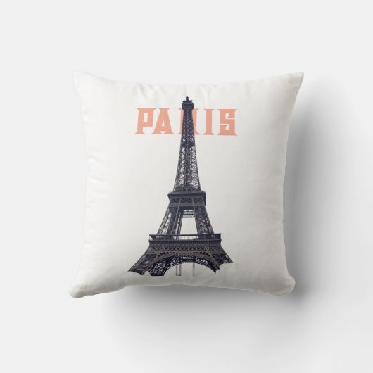 ヴィンテージエッフェルタワーパリヨーロッパ旅行写真 クッション (裏面)