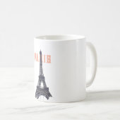 ヴィンテージエッフェルタワーパリヨーロッパ旅行写真 コーヒーマグカップ (正面右)
