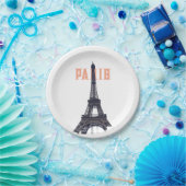 ヴィンテージエッフェルタワーパリヨーロッパ旅行写真 ペーパープレート (パーティー)