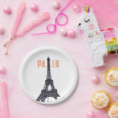 ヴィンテージエッフェルタワーパリヨーロッパ旅行写真 ペーパープレート (パーティー)