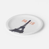 ヴィンテージエッフェルタワーパリヨーロッパ旅行写真 ペーパープレート (アングル)