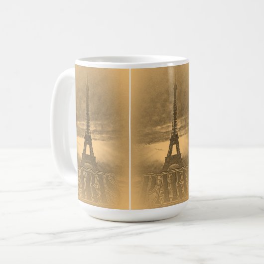 ヴィンテージエッフェルタワーパリ#1 – マグス コーヒーマグカップ (正面左)
