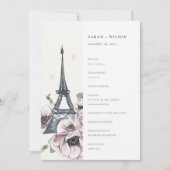 ヴィンテージエッフェルタワーフローラ結婚式 プログラム (正面)