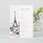 ヴィンテージエッフェルタワーフローラ結婚式 プログラム (スタンド正面)