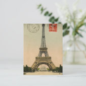 ヴィンテージエッフェルタワーポストカードデザイン ポストカード (スタンド正面)
