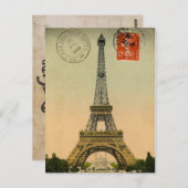 ヴィンテージエッフェルタワーポストカード ポストカード (正面/裏面)