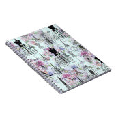 ヴィンテージエッフェルタワーマネキンフローラコラージュ ノートブック (右側)