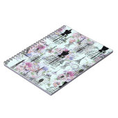 ヴィンテージエッフェルタワーマネキンフローラコラージュ ノートブック (左側)