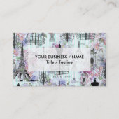 ヴィンテージエッフェルタワーマネキンフローラコラージュ 名刺 (正面)