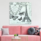 ヴィンテージエッフェルタワー展望台 キャンバスプリント (インサイチュ (リビング))