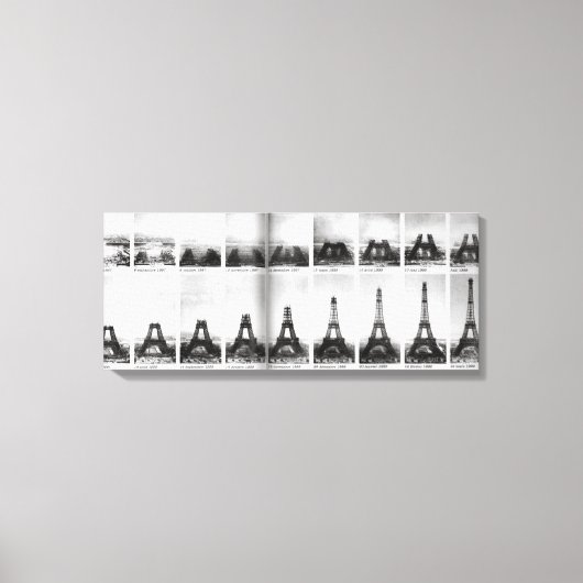 ヴィンテージエッフェルタワー建築フォトパリ キャンバスプリント (正面)