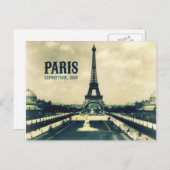 ヴィンテージエッフェルタワー1889 ポストカード (正面/裏面)