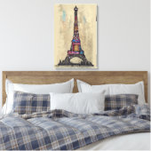 ヴィンテージエッフェルタワー キャンバスプリント (インサイチュ (寝室))