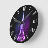 ヴィンテージエッフェルタワー，シュールレアル・パリアート/フランス ラウンド壁時計 (傾斜)