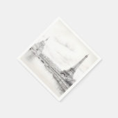 ヴィンテージエッフェルタワー、スケッチデザイン スタンダードカクテルナプキン (角)