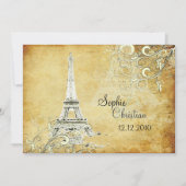 ヴィンテージエッフェルタワー/バニラスワール 招待状 (正面)