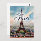 ヴィンテージエッフェルタワー ポストカード (正面/裏面)