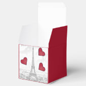 ヴィンテージエッフェルタワー – 赤いハート フェイバーボックス (オープン)