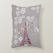 ヴィンテージエッフェルタワーOhパリフランスデイジー アクセントクッション (正面(垂直))