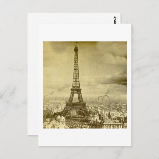 ヴィンテージエッフェルトワーパリフランス1889 ポストカード (正面/裏面)