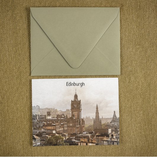 ヴィンテージエディンバラスコットランドパノラマビュー ポストカード