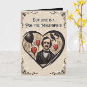 ヴィンテージエドガー・アラン・ポー・バレンタインデー カード (黄色い花)