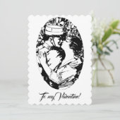 ヴィンテージエドワルディアンバレンタインの兵士の女性ホワイト シーズンカード (スタンド正面)