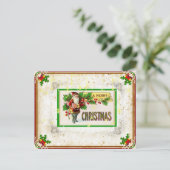 ヴィンテージエドワーディアンサンタクリスマスポストカード シーズンポストカード (スタンド正面)