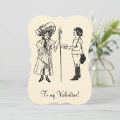 ヴィンテージエドワーディアンバレンタインの男の子レタークリーム シーズンカード (スタンド正面)