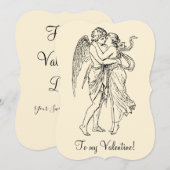 ヴィンテージエドワーディアンバレンタインエンジェル妖精クリーム シーズンカード (正面/裏面)