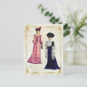 ヴィンテージエドワーディアンファッションモデルデイウェアドレス ポストカード (スタンド正面)