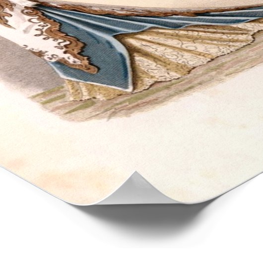 ヴィンテージエドワーディアンファッションレディースイン鏡 ポスター (角)