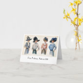 ヴィンテージエドワーディアンファッションfrom Paris 1910 Notecard カード (黄色い花)