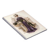 ヴィンテージエドワーディアンレディキツネファッションイラストレーション ノートブック (右側)