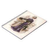 ヴィンテージエドワーディアンレディキツネファッションイラストレーション ノートブック (左側)