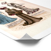 ヴィンテージエドワードファッションハットイラストレーション ポスター (角)