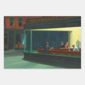 ヴィンテージエドワードホッパーナイトウォークスディナーポスター ラッピングペーパーシート (正面)