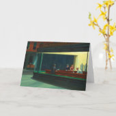 ヴィンテージエドワードホッパーナイトズクズディーナーポスター カード (黄色い花)