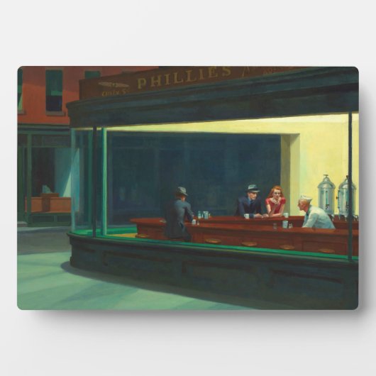 ヴィンテージエドワードホッパーナイトズクズディーナーポスター フォトプラーク (正面)